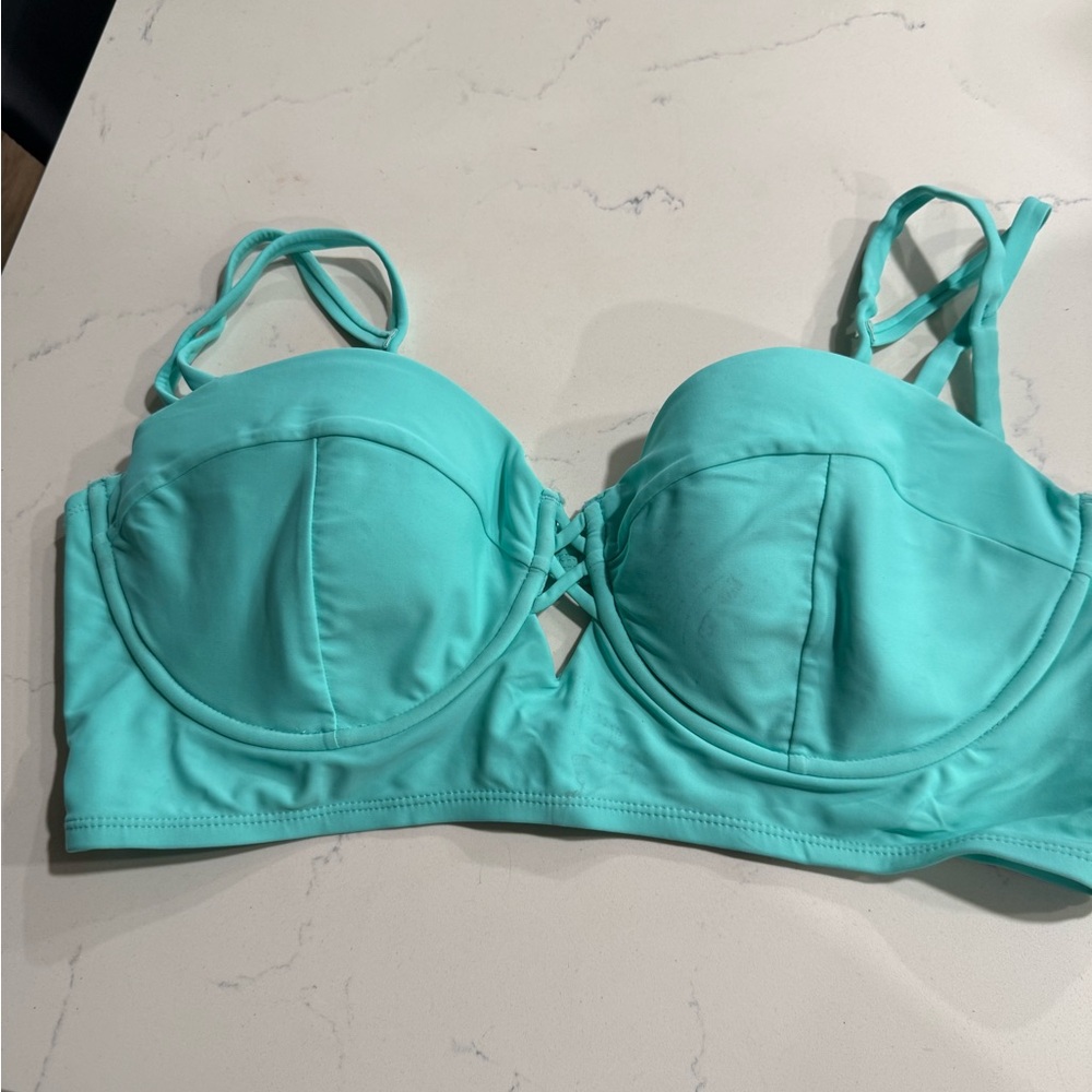 Underwire Bikini Top in Aqua 2XL